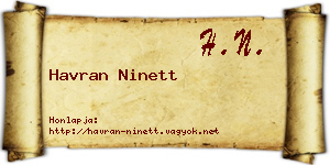 Havran Ninett névjegykártya